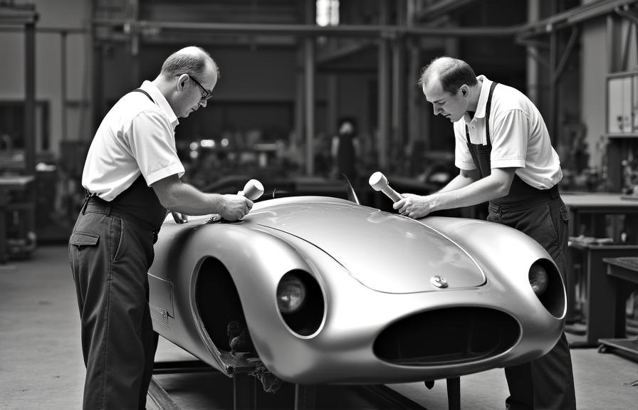 Artigiani italiani modellano una scocca in alluminio